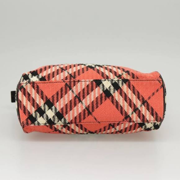 BURBERRY Nova Check Blue Label Hand Bag Canvas Red Auth 100639 - Picture 5 of 16